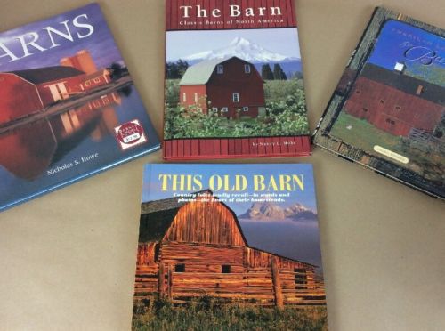 LOT OF 4 VINTAGE BARN BOOKS PULLEY DOOR TRACKS RED PAINT HARDWARE TOOLS HAY ROOF