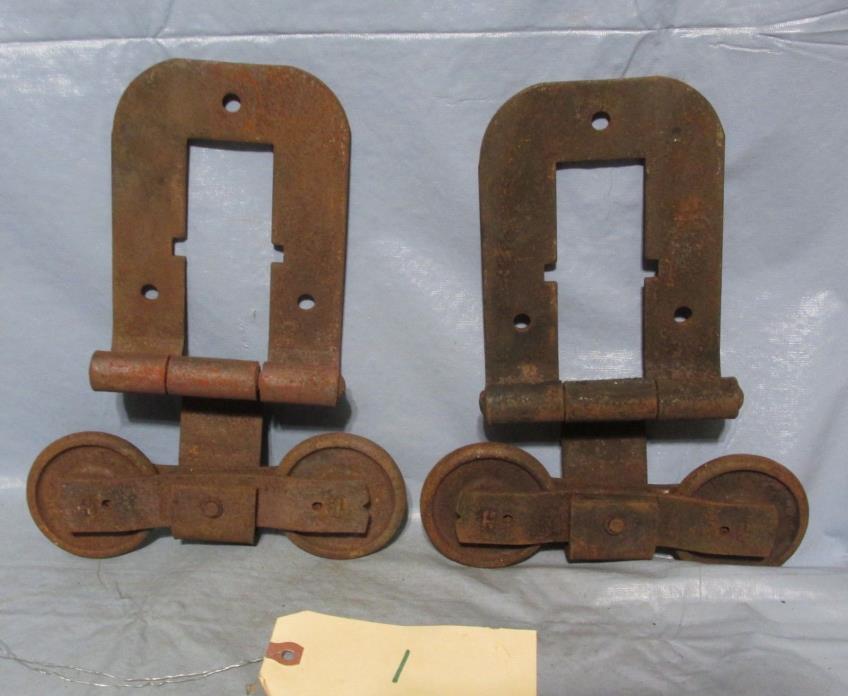 Vintage Antique Barn Door Trolley Hanger Roller Pair, Working Condition