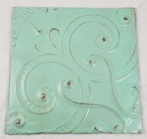 Victorian embossed tin ceiling tile panel wall hanging Shabby French chic decor