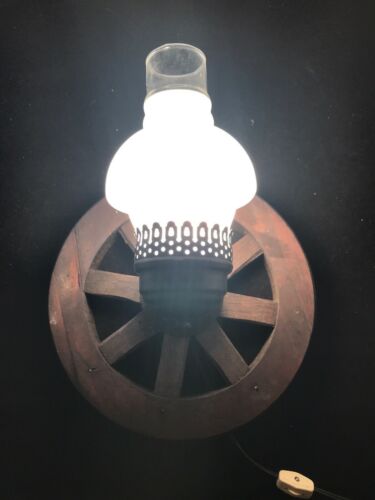 Vintage Wagon Wheel Chandelier Matching Wall Sconce Light Fixture Lamp Rustic
