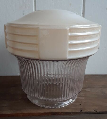 Antique Milk Glass Light Fixture Art Deco