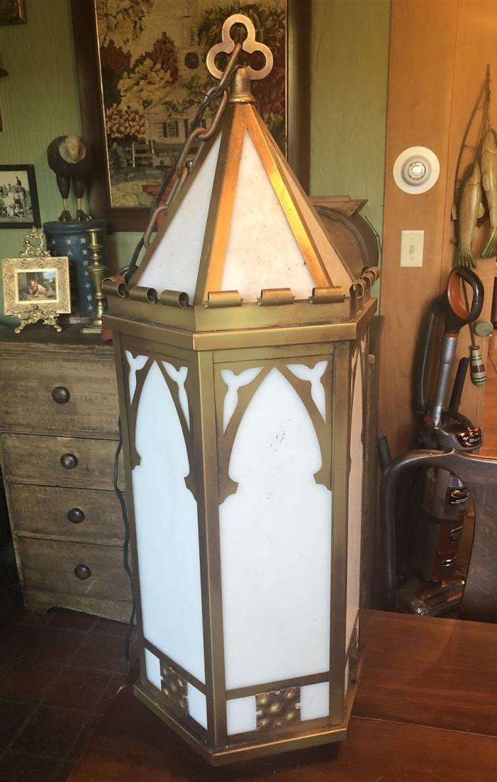 Large Vintage Gothic Gold Church Hanging Lantern