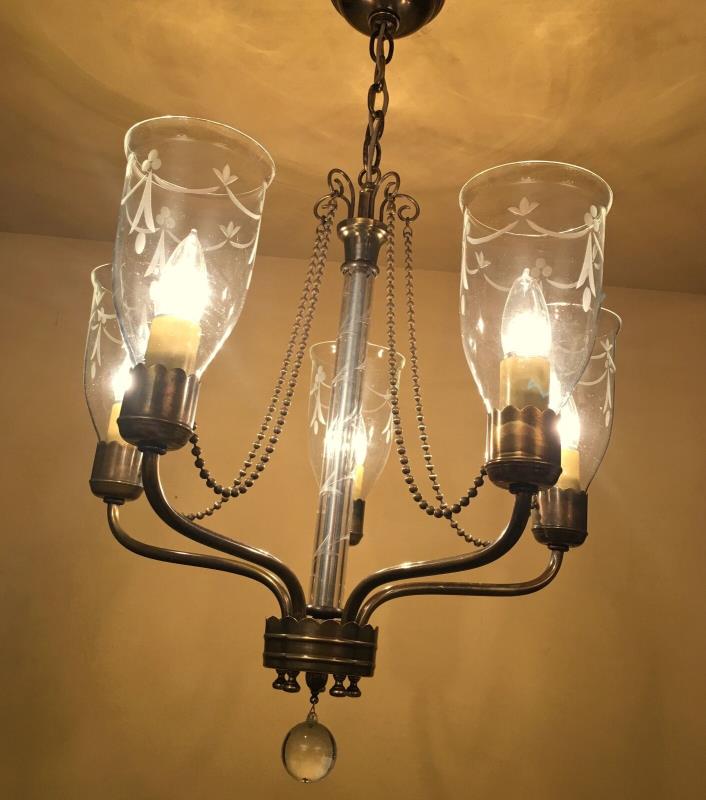 Vintage Lighting TWO extraordinary 1940s chandeliers by Lightolier
