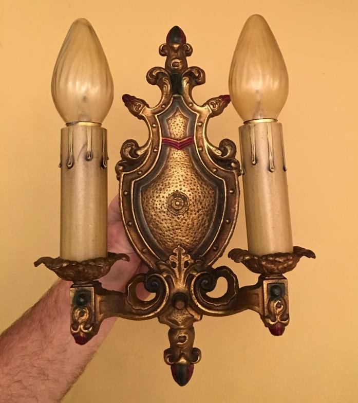 Vintage Lighting four matching 1930 Spanish Revival sconces