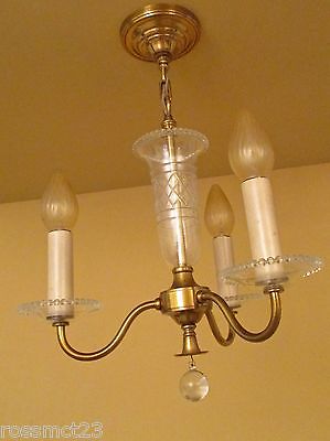 Vintage Lighting circa 1950 foyer or bedroom chandelier by Framburg