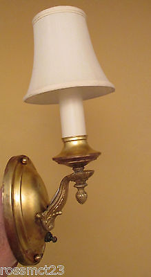 Vintage Lighting matched pair brass 1920s pan style sconces