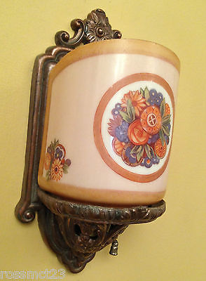 Vintage Lighting three 1930s slip shade sconces by Lightolier