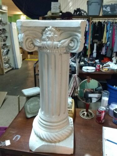 Vintage Plaster Paris Greek Pillar Corinthian Column Plant Pedestal 28