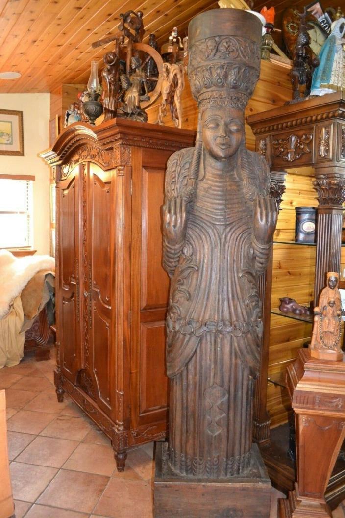 9' Solid Wood Columns Pair Indonesia 300lbs Each Pair Home Decor - Set of 2