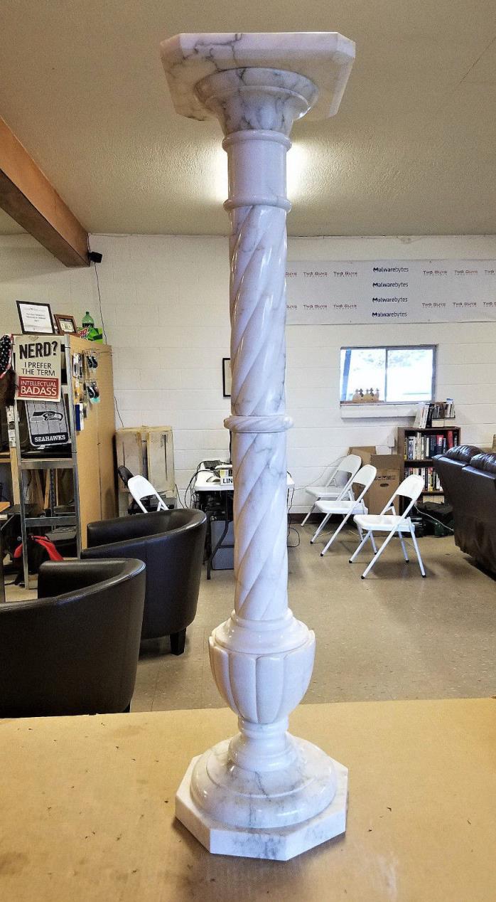 Alabaster Pedestal Statue Column Plant Flower White Stand 36