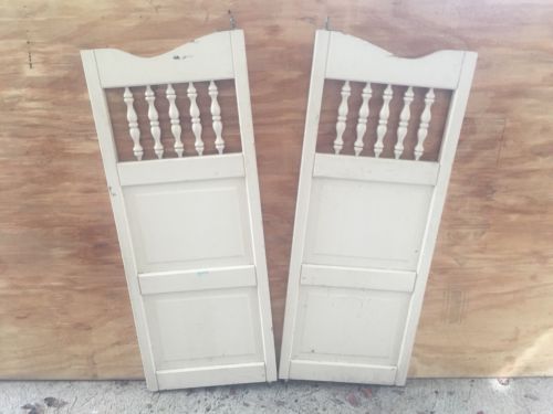 Vintage Antique Architectural Salvage Wooden White Saloon Bar Doors