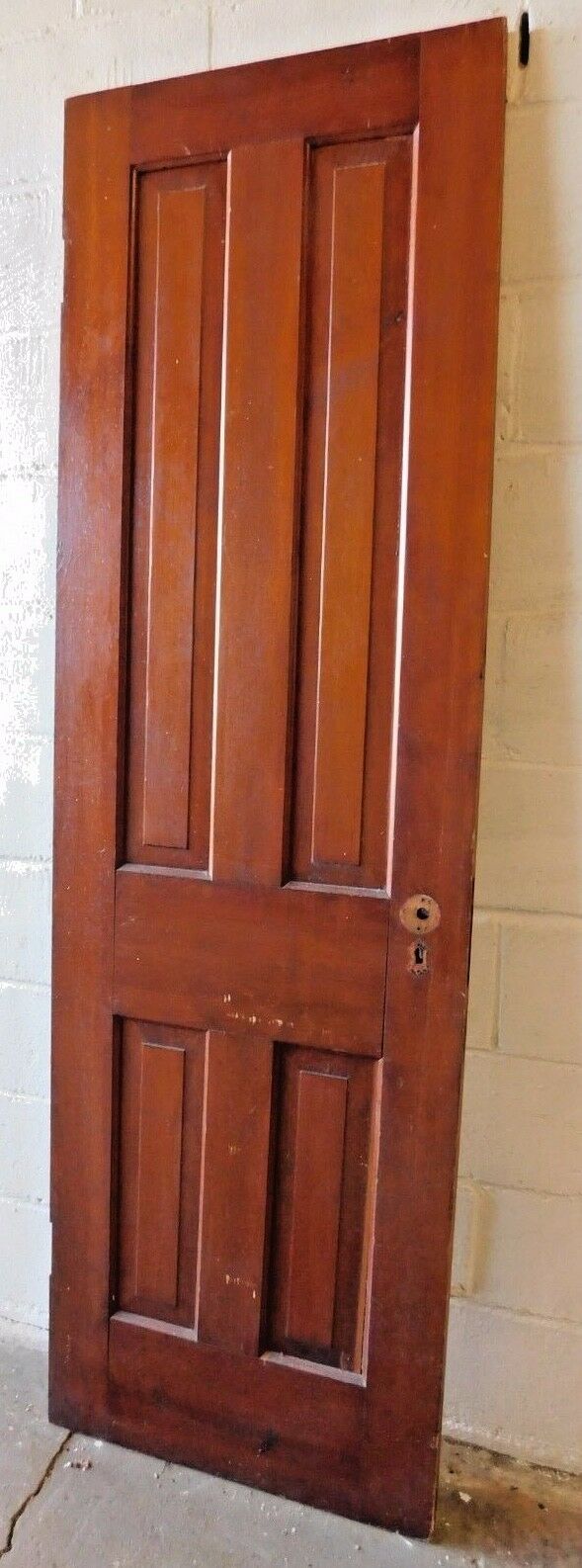 1800's Antique Wooden DOOR Interior Four Raised Panel Victorian Style Fir ORNATE