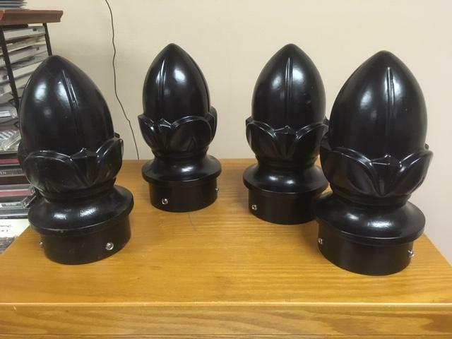 (4) Cast Aluminum Acorn Finial for a 3in. Post