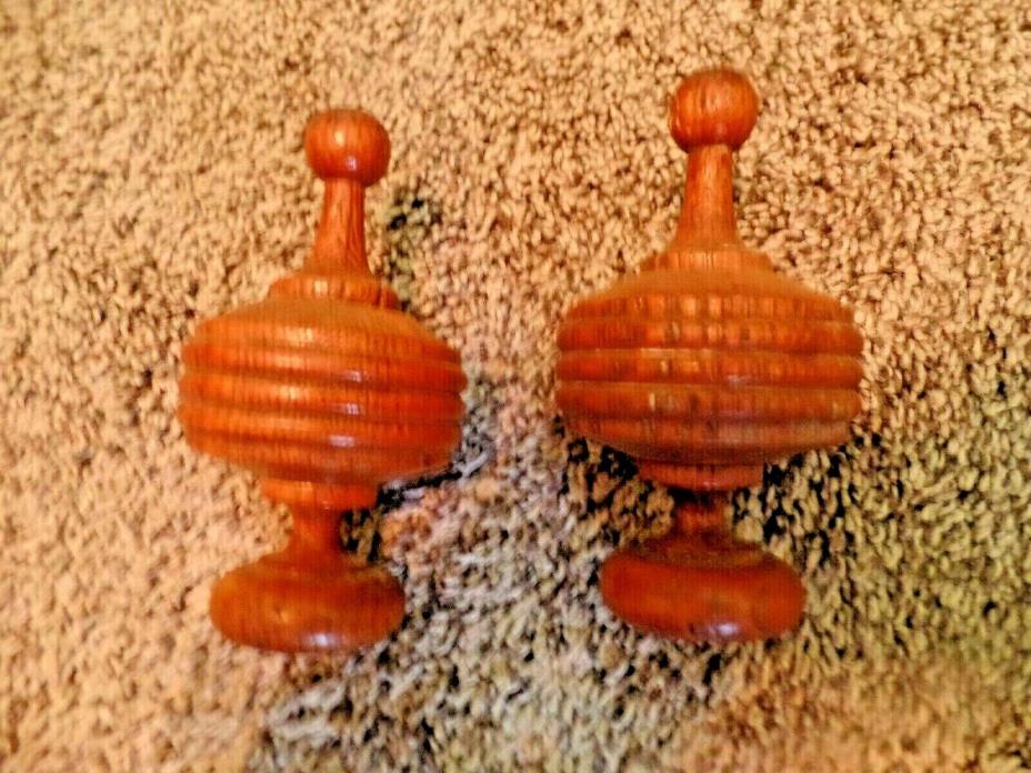 Two Wooden Finials for Post Tops or ?