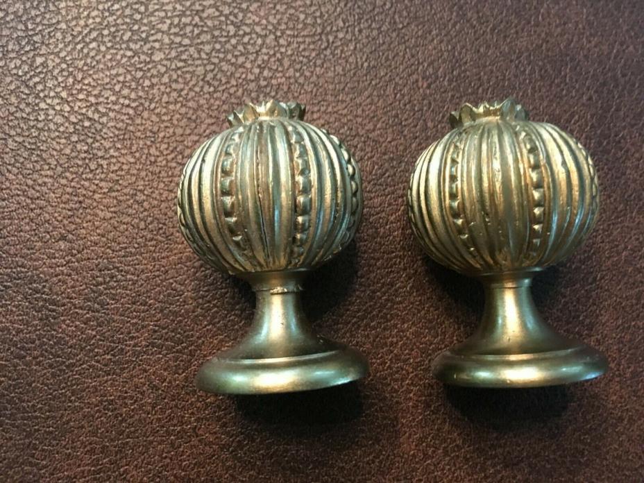 Antique  fine pair French bronze finials ball design