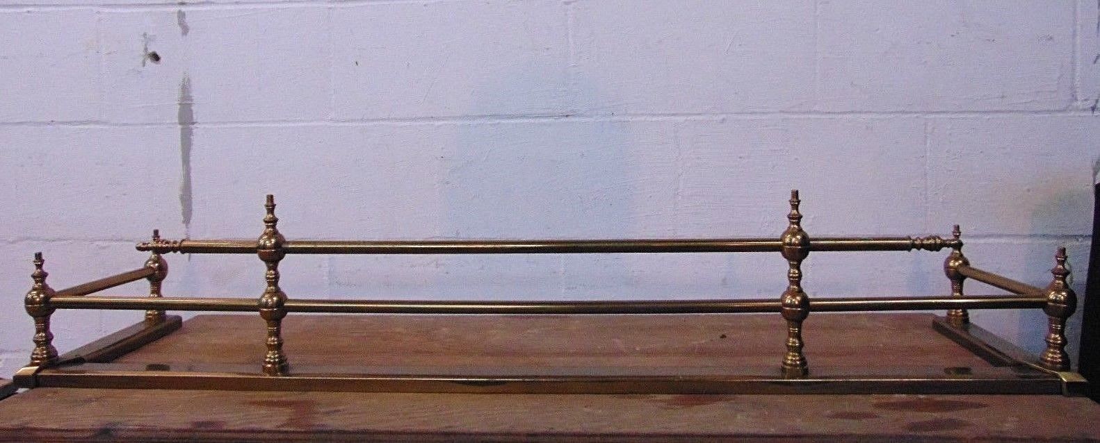 Vintage Brass Fireplace Fender Rail Guard Colonial Style Hearth Decor