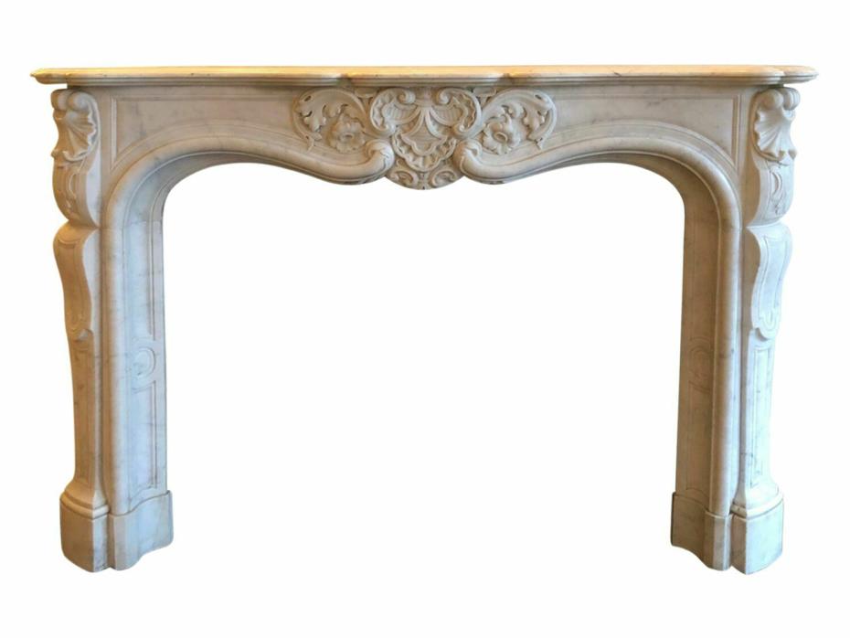 LATE 19TH CENTURY FRENCH CARERRA MARBLE MANTEL