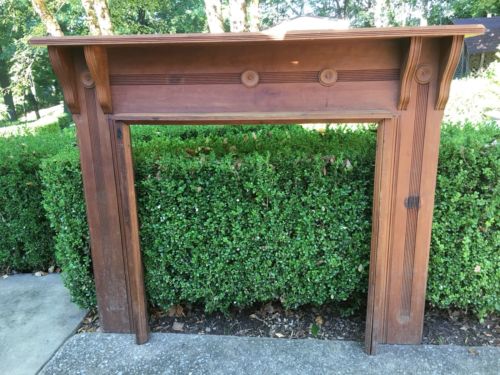 VINTAGE WOOD FIREPLACE Mantel, Architectural Salvage Classical Design Surround