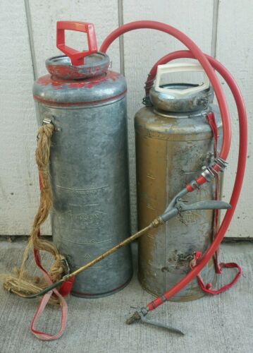 Vintage Hudson 2 gallon Metal Tank Garden/Lawn Hand Pump Sprayer Lot Of 2