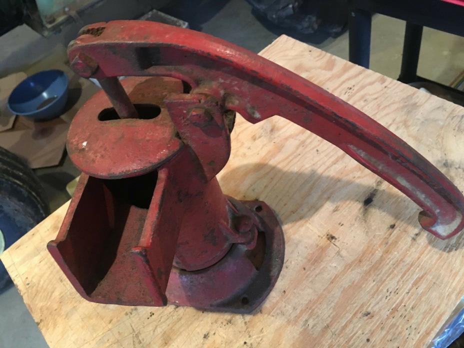 Old Hand Cast Iron Pump Red   1 1/2