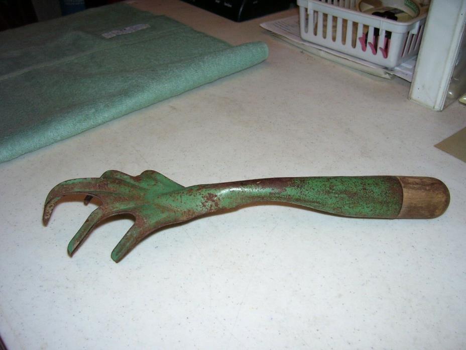 Vintage 5 Tine Green Hand Cultivator-Claw Garden Tool