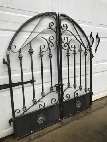 TUSCANY OLD WORLD IRON ARCHED SCROLL GARDEN GATE LOOK!!!