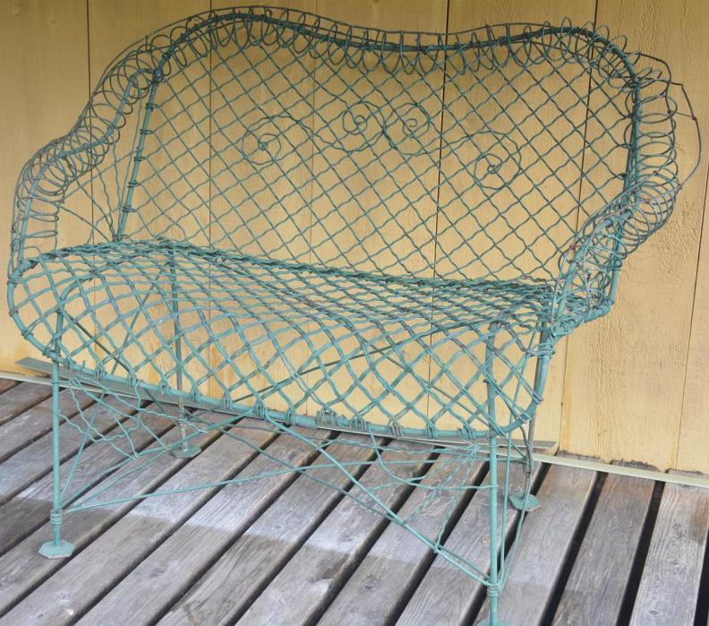 ANTIQUE FRENCH WIRE GARDEN SETTEE 19TH CENTURY