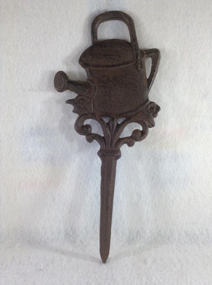 Cast Iron Watering Can Garden Stake