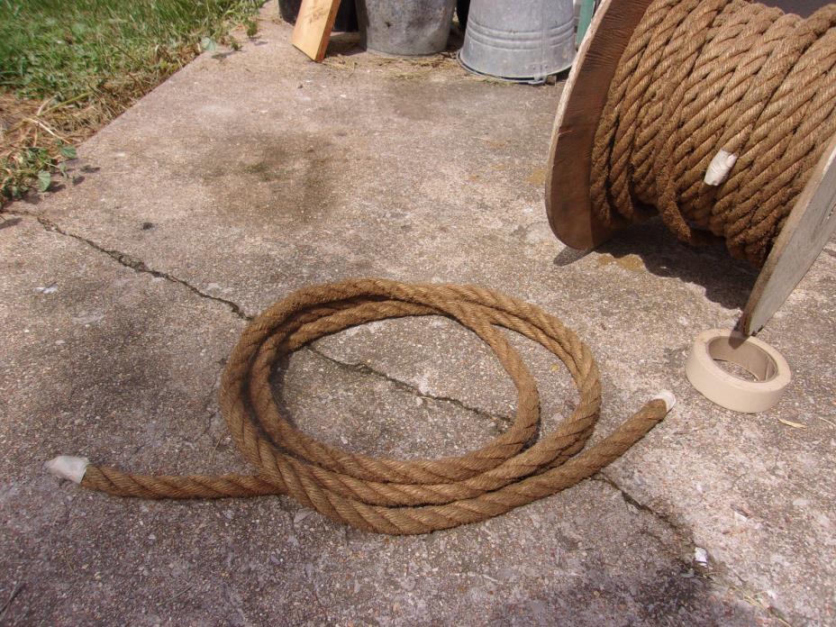 12 Feet Old Farm Sissel Rope Off Roll Well Bucket Pulley Display NOS Planter