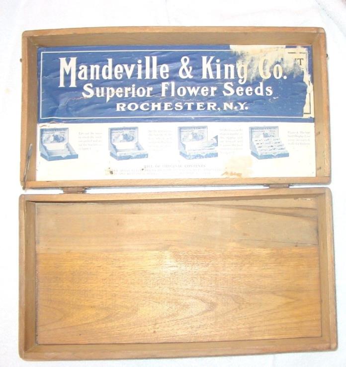 MANDEVILLE & KING FLOWER SEED BOX; TRIPLE TESTED FLOWER SEEDS; OAK; ROCHESTER,
