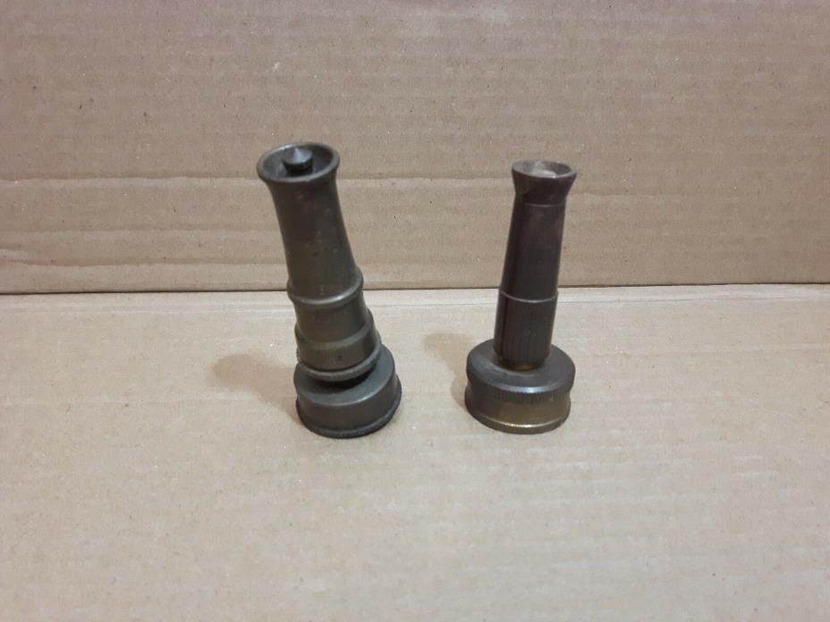 LOT OF 2 X2 BRASS WATER HOSE NOZZLE CONTINENTAL ANTIQUE VINTAGE 3 INCHES SPRAYER