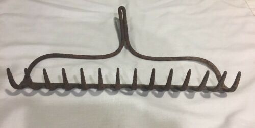 Vintage Garden Rake Heads Wine Glass Rack Jewelry Steampunk Art