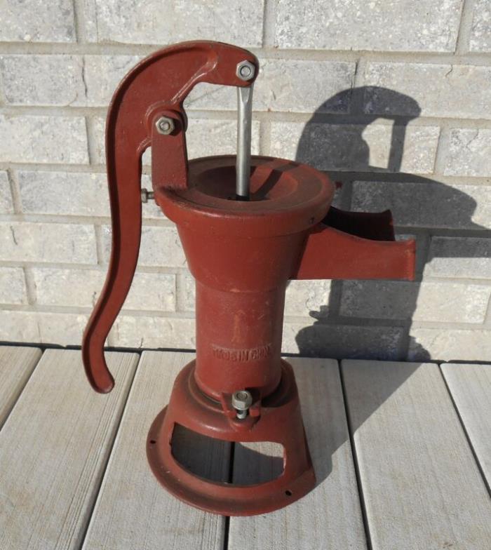 Red Cast Iron Water Pitcher Hand Pump