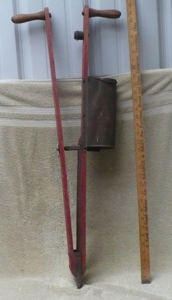 ANTIQUE ACME CORN PLANTER / COMPLETE WORKING GARDEN TOOL / ACMELINE MFG, TRAVERS
