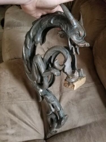 RARE Agriculture Wrought Iron Perched Dragon   Not another one on Ebay