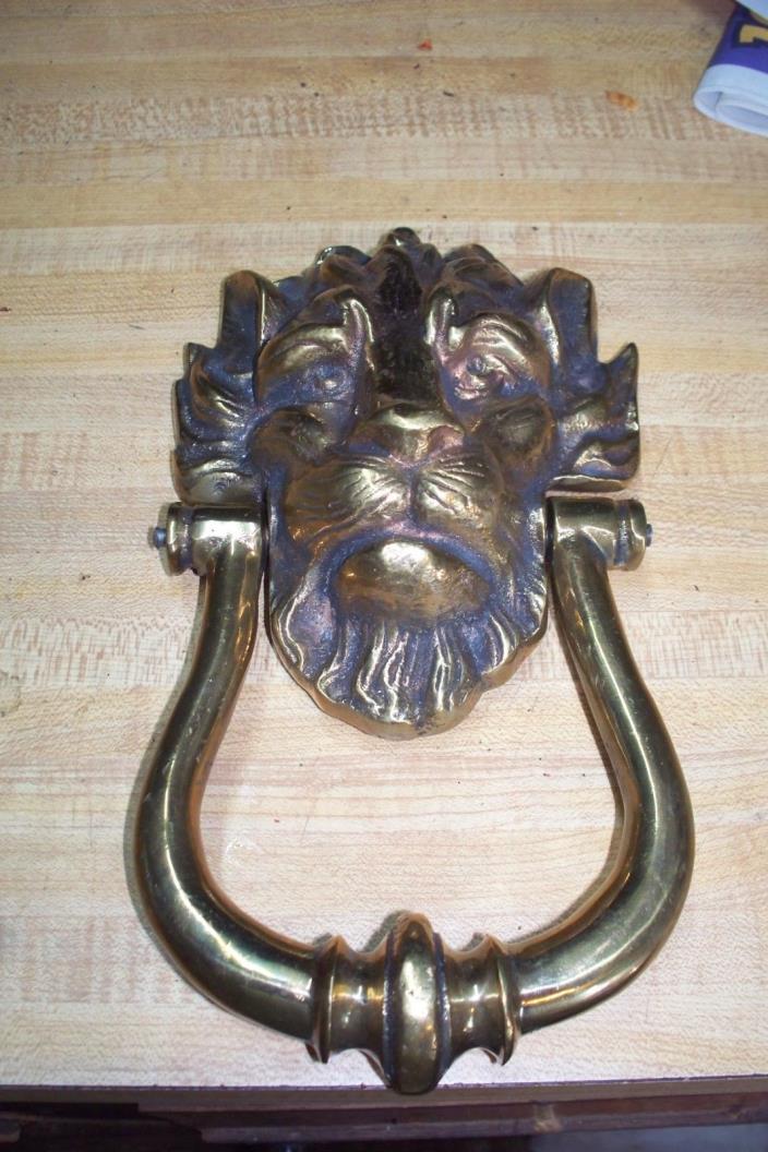 vintage lion head brass door knocker