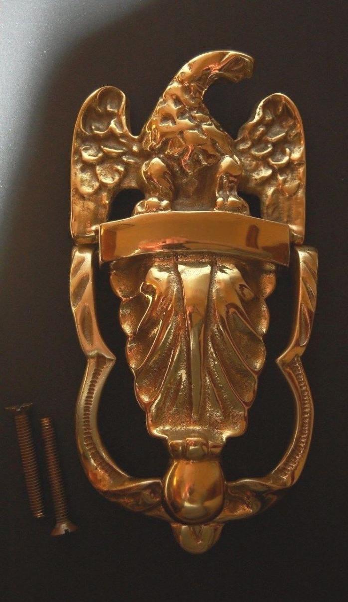 Vintage Solid Brass American Eagle Door Knocker With Screws