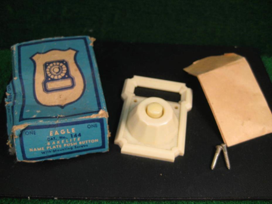 Bakelite Push Button      Vintage Eagle #144 Ivory  Door Bell Ringer Switch