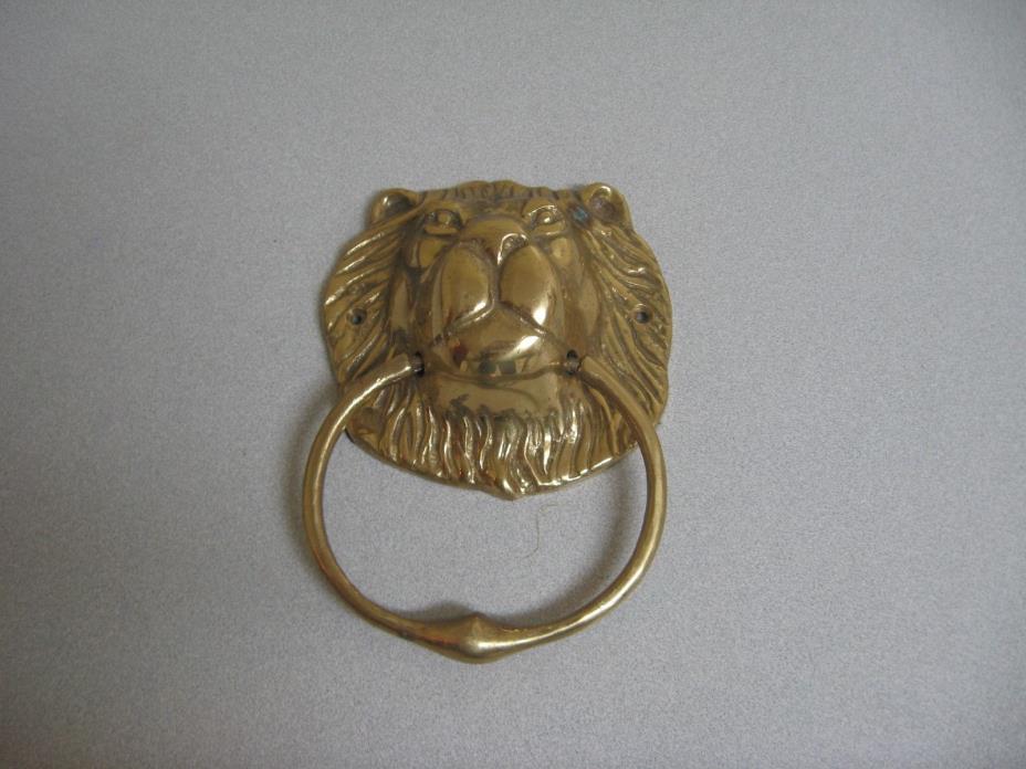 Lion Head Face Brass Door Knocker