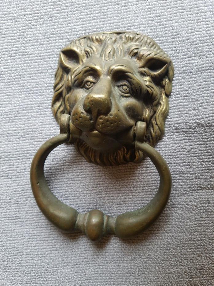 Antique Hardware - Solid Brass Lion Head Door Knocker