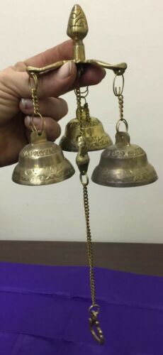 Vintage/Antique Brass Ornate Store/HOME Bells Chimes Made In India