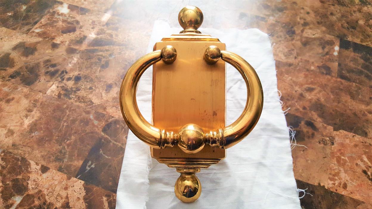 Brass front door knocker, 7 1/4