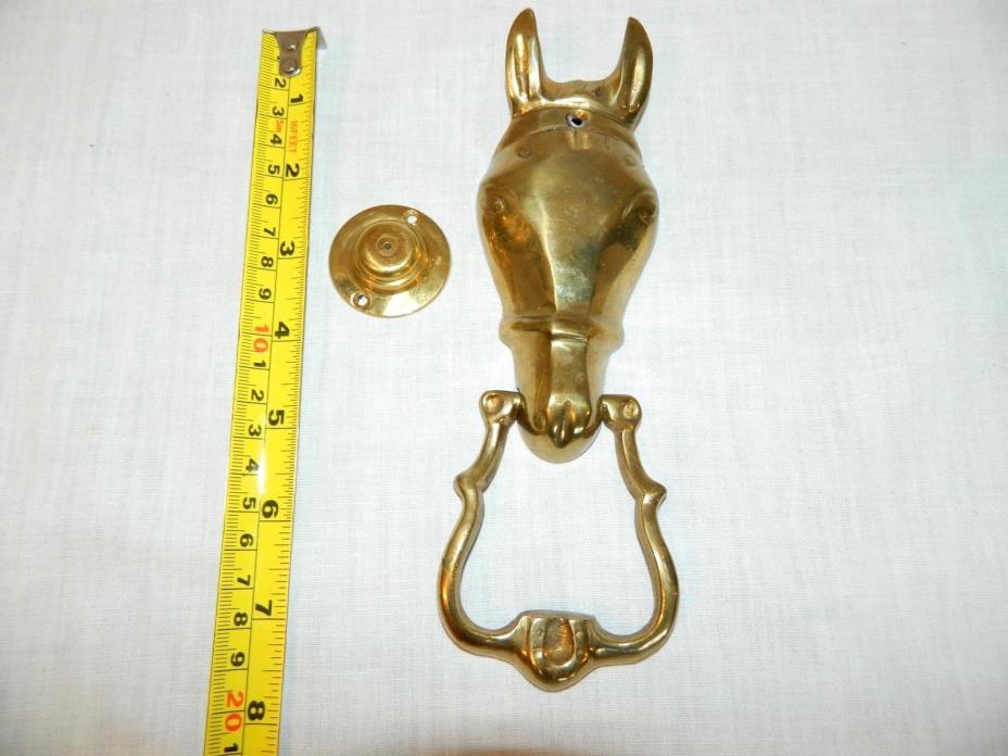 VTG Solid Brass Horse Head Door Knocker DoorKnocker PENCO Lucky Horseshoe MCM