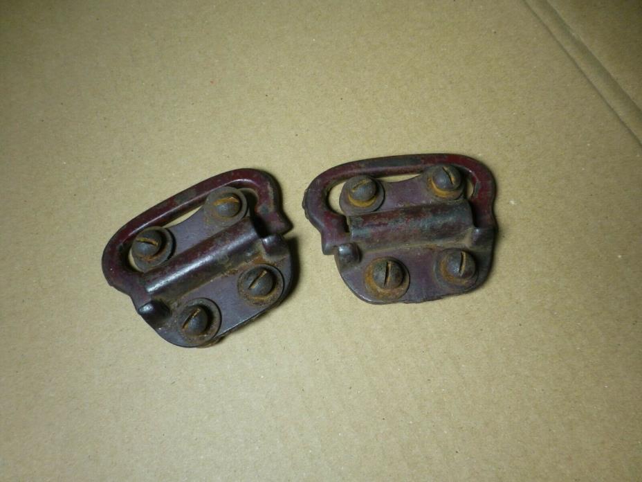 Matching Pair of Vintage / Antique Heavy Duty Cast Iron Trunk or Toolbox Handles