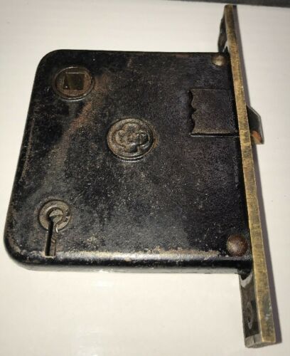 Antique Yale & Towne Y&T Brass Face Door Lock Hardware Reclaim Salvage