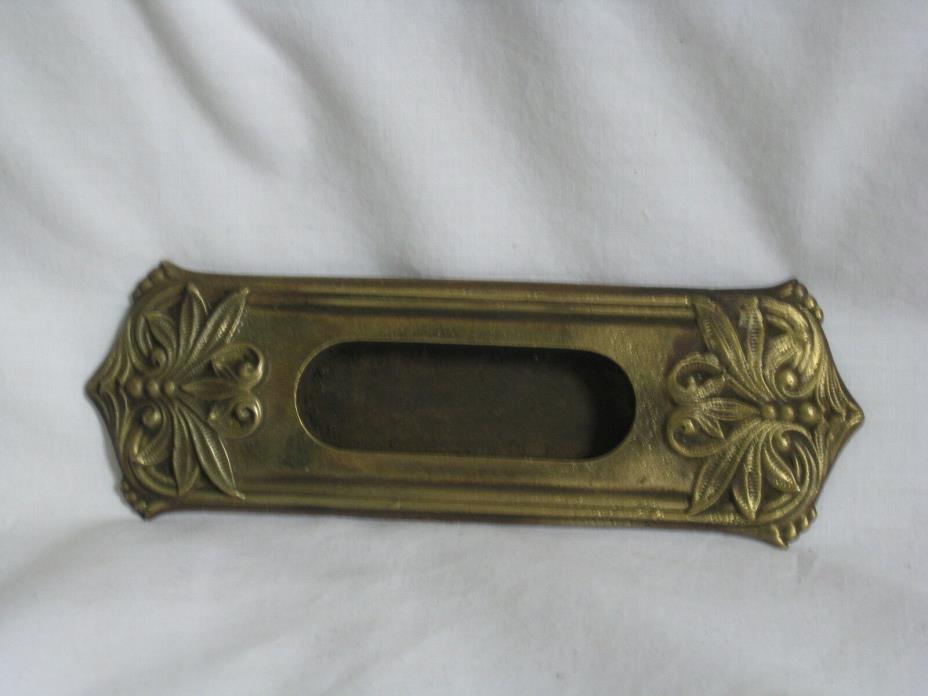MILO RHCo 1318 Pat.  1895 ornate metal hardware window sash pull plate cover