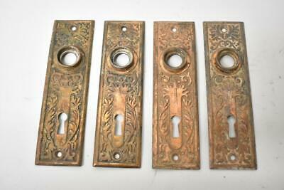 Four Antique Eastlake Copper Plated Door Back Plates