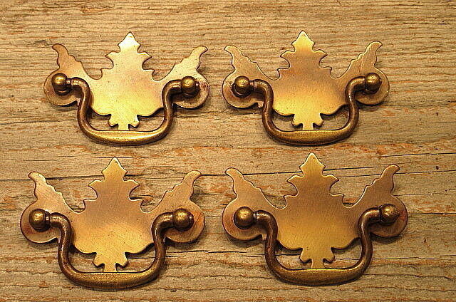 4 Vintage Ornate Chippendale Drawer Pulls Handles