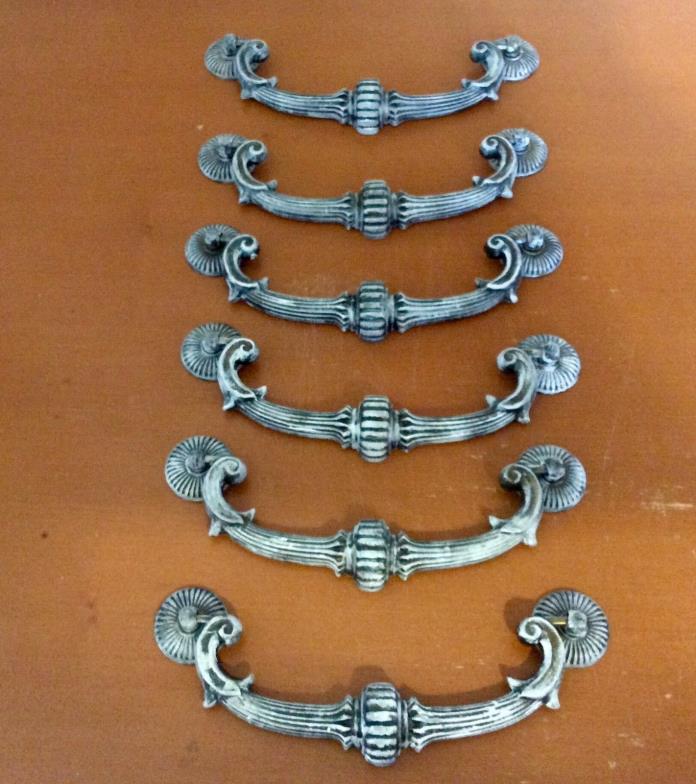360 VTG Large French Provincial Swing Pulls In White Distress, RARE! 6 available