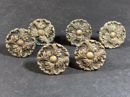 Set Of 6 Vintage Brass Pulls